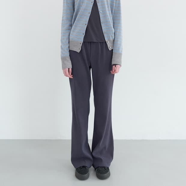 엔조블루스 콤비 스트라이프 밴딩 부츠컷 팬츠