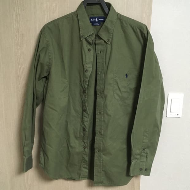 폴로 솔리드 카키 남방 셔츠