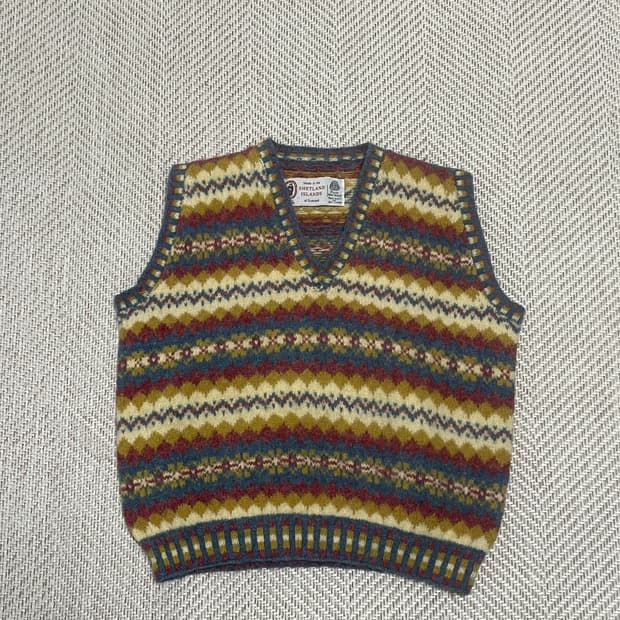 8~90s 스코틀랜드 페어아일 핸드 니트베스트 