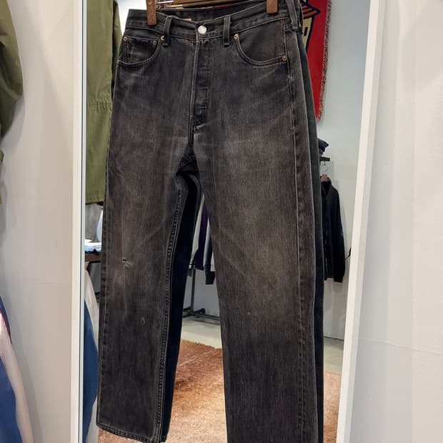 90s 리바이스 501 흑청 데님 팬츠