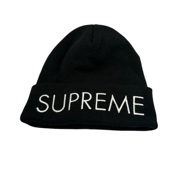 슈프림 클래식 자수 로고 비니 블랙