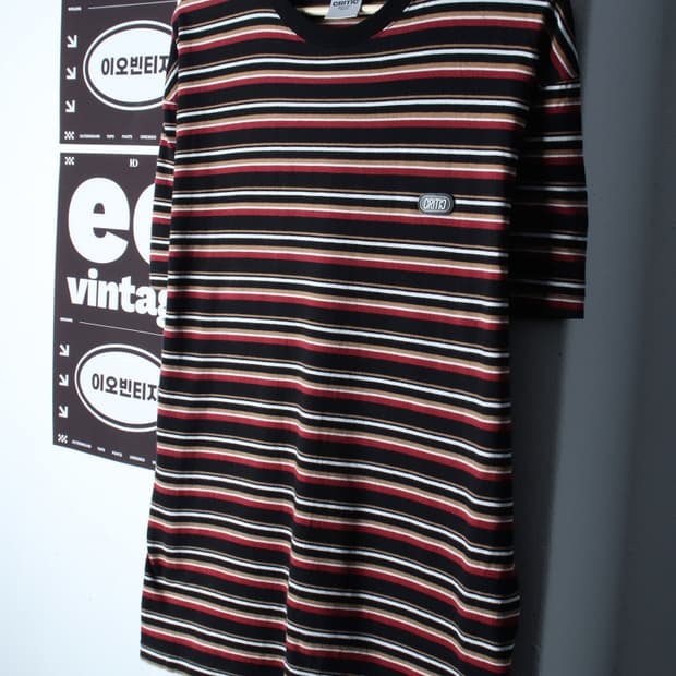 (L-XL) 크리틱 반팔 티셔츠 스트라이프 컬러믹스 올드스쿨-H32439