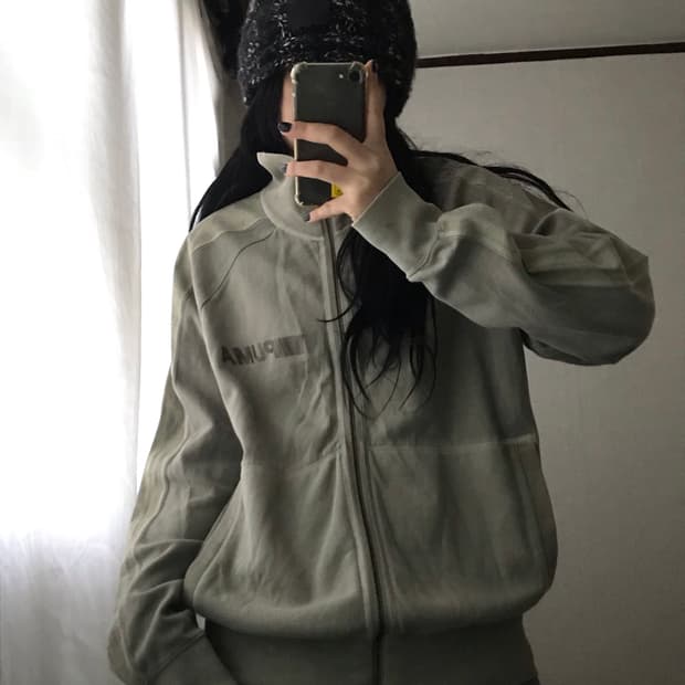 퓨마 카키 면집업