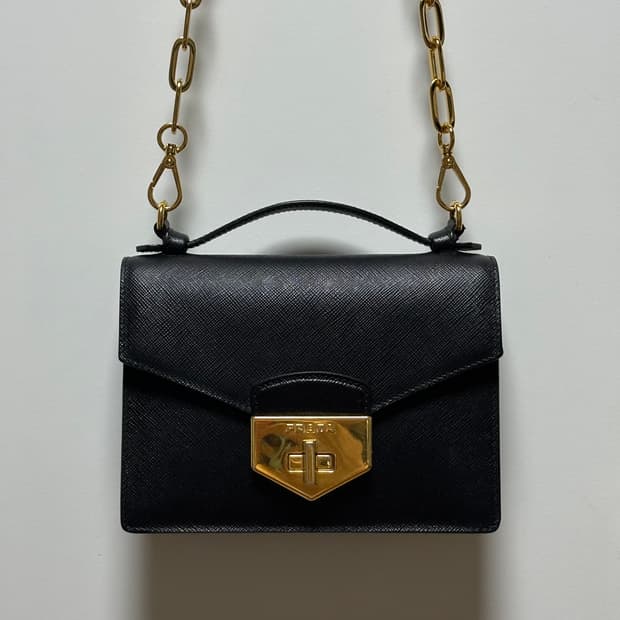 정품 프라다 사피아노 탑핸들 크로스백 미니백