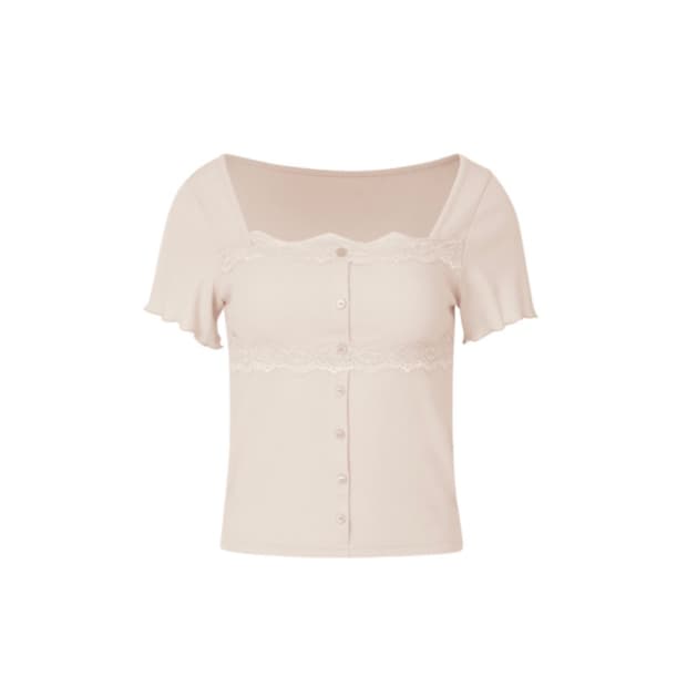 제니오 belle lace cardigan half ver. Pink