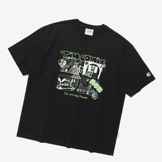 팀코믹스  SPRAY CARTOON GRAPHIC SS BLACK 