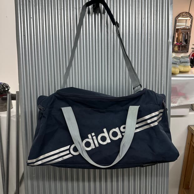 [FREE] 아디다스 adidas 네이비 삼선 빅로고 더플백 보스턴백