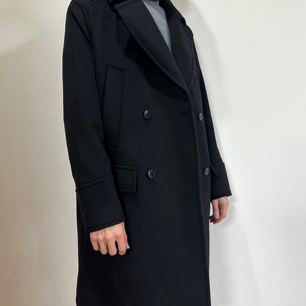 (새상품)Kai-aakmann 블랙 더블 울코트