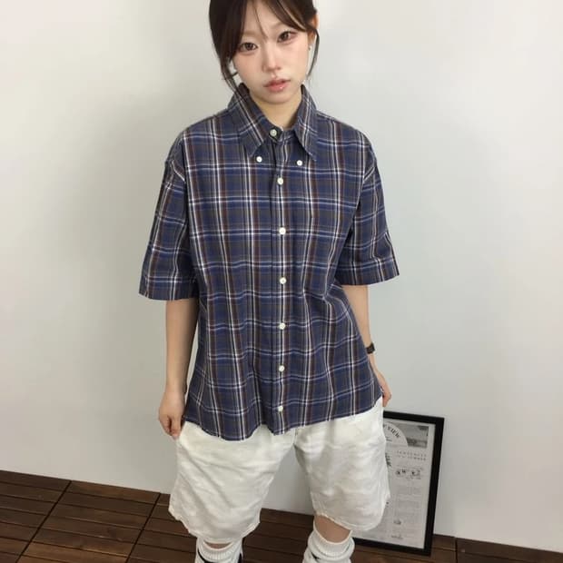 00s Eddie Bauer Plaid Cut-Off Shirt