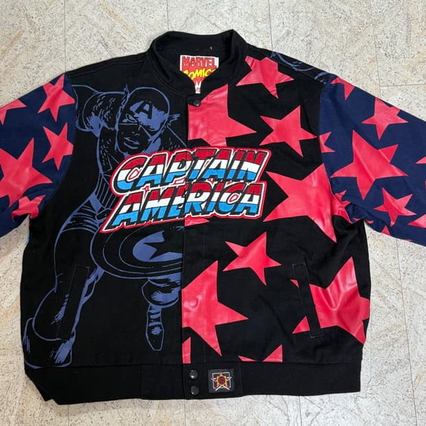 일본 빈티지 마블 자수 레이싱 자켓