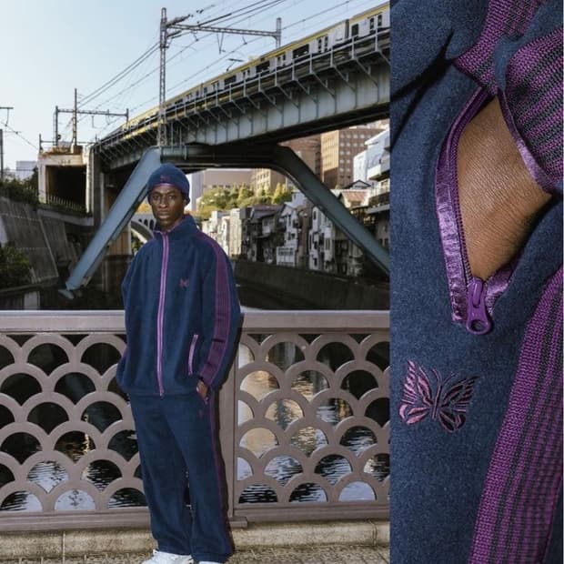 (100)니들스 빔즈 후리스 자켓 네이비 퍼플