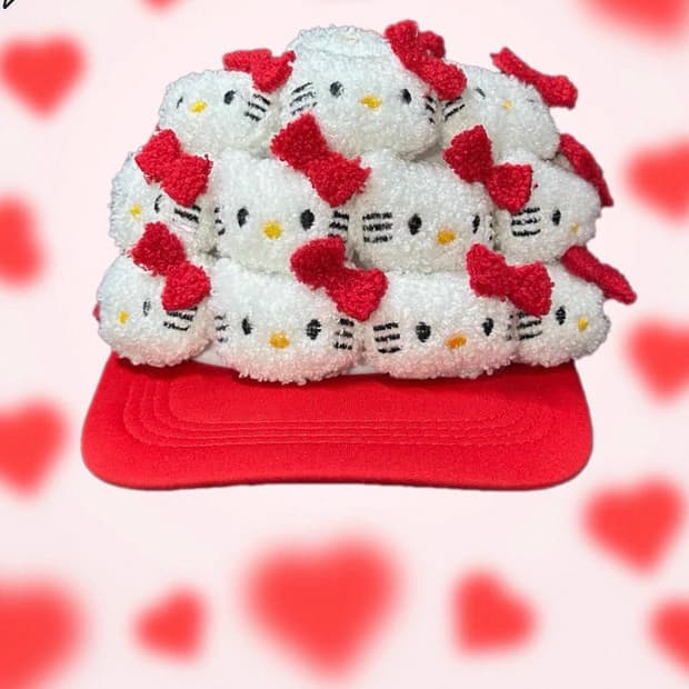 noocap 헬로키티 부클 메쉬 볼캡