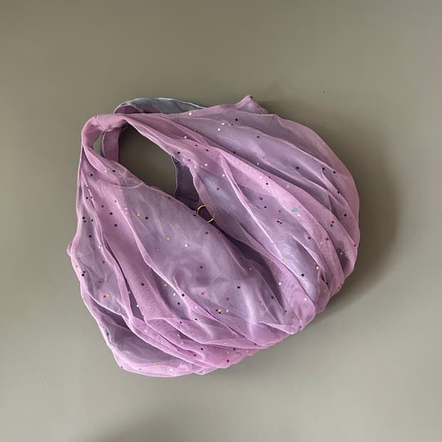 빈티지 발레코어 시스루 스팽글 백