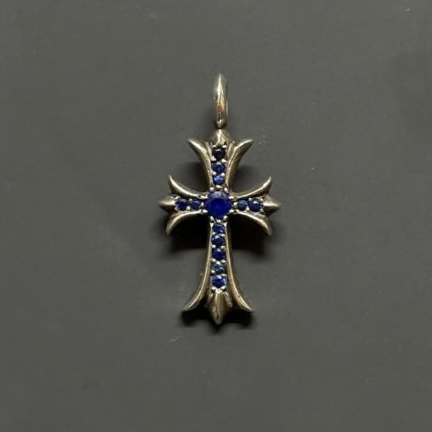 크롬하츠 타이니팻 블루 사파이어 풀파베 오리지널 + 롤체인