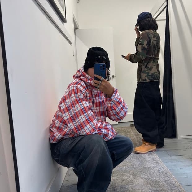 Hint SPADINA NYLON JACKET M 체크자켓