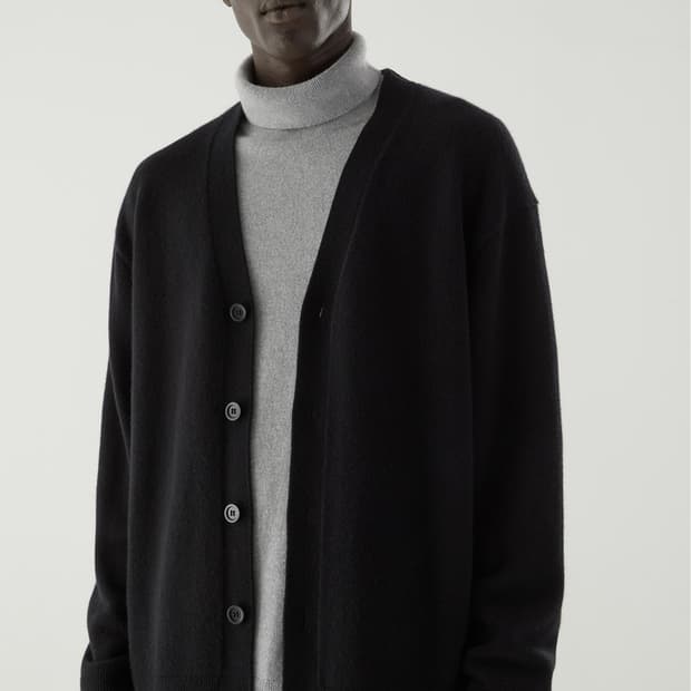 COS 코스 캐시미어 가디건 블랙 S