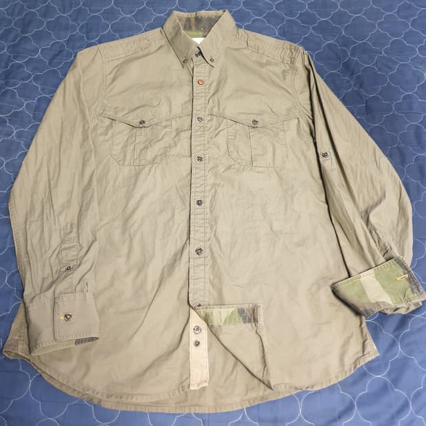 (빈티지) 스탠리 지이크 버튼다운 밀리터리 더블포켓 셔츠 올리브(105)