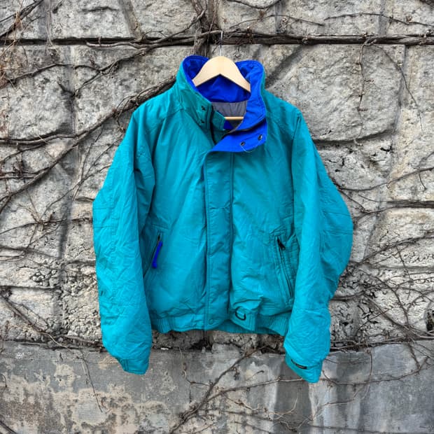 80~90s 에디바우어 빈티지 구스 다운 나일론 쉘 패딩 자켓
