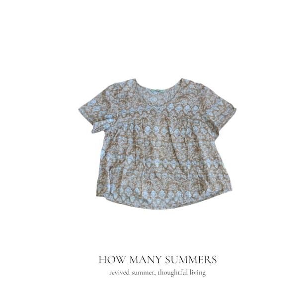 빈티지 에스닉 무드 코튼 블라우스