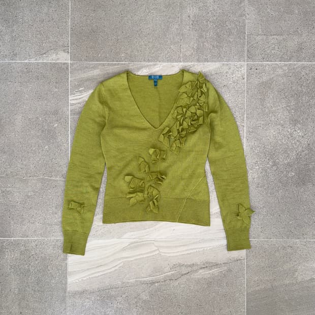 ESCADA olive flower draped knit