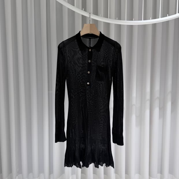 (A+/S) / 크롬하츠 크로스 무늬 실크 원피스