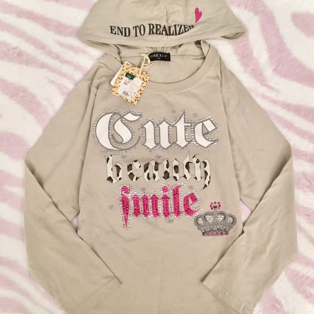 헤이세이 Y2K 레오파드 큐빅 레터링 후드티 갸루