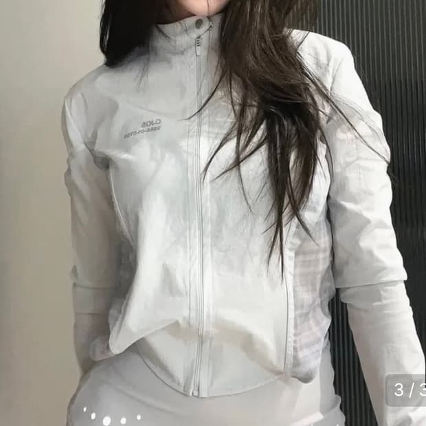 오호스 스트랩 트리밍 패턴 자켓 그레이