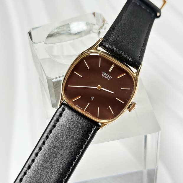 80's90's 빈티지 세이코 브라운 다이얼 드레스 워치