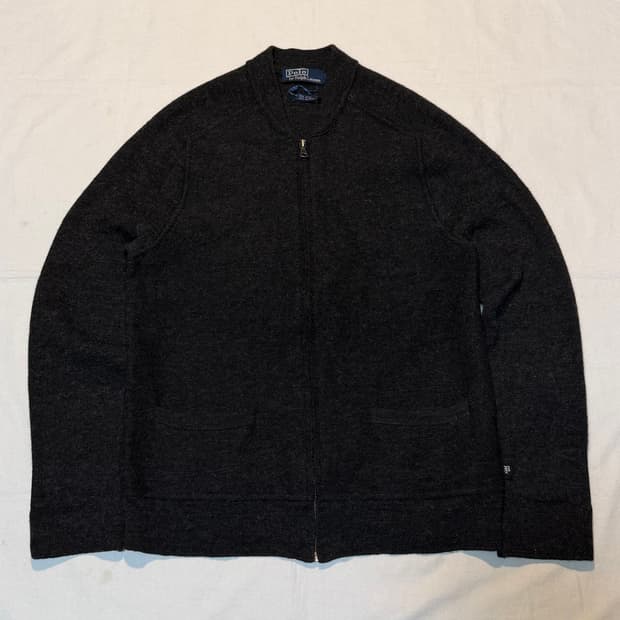 폴로 랄프로렌 알파카 울 블루종 니트집업 차콜