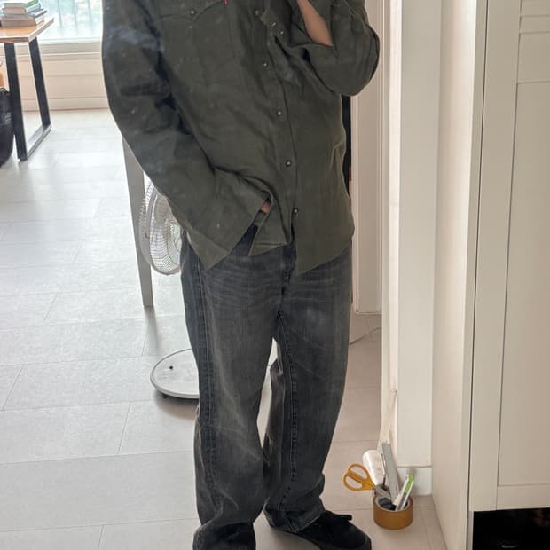 Levis Olive Western Shirt-웨스턴 디테일,빈티지무드