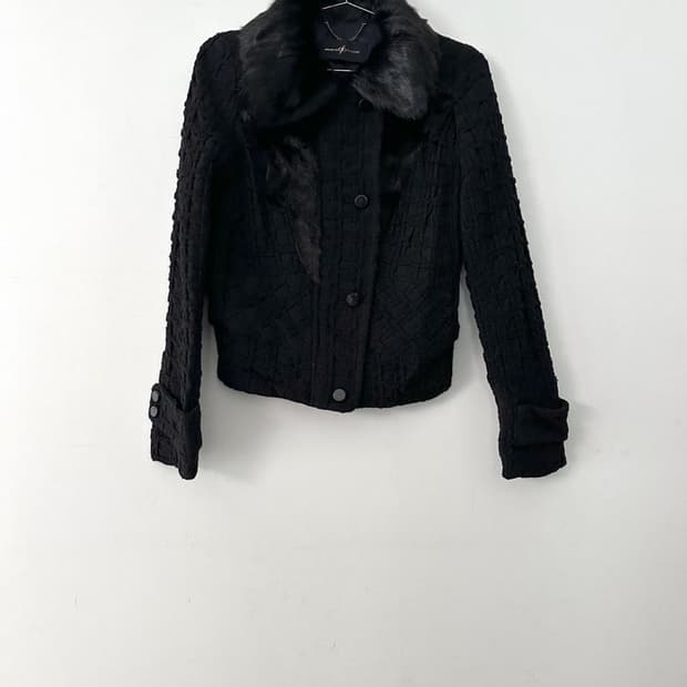 Knotted pannel jacket / black