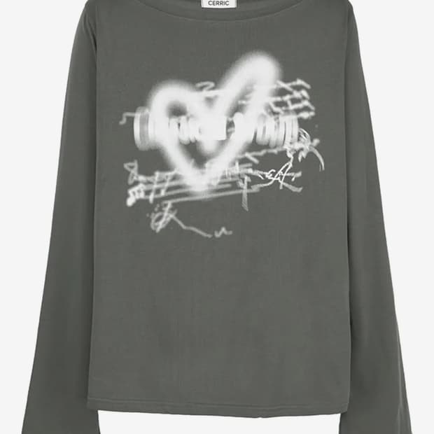 세릭 보트 넥 탑 차콜 