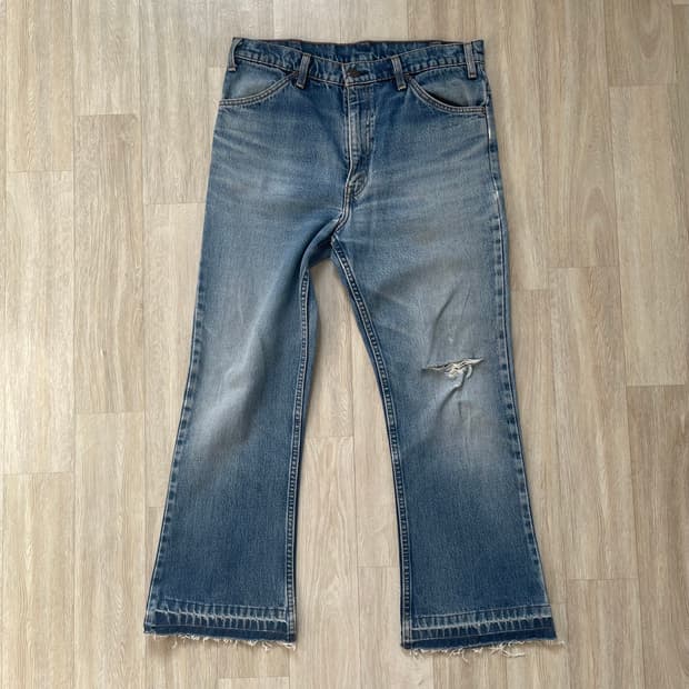 리바이스 90s 646 벨바텀 데님진 릴리즈드 헴