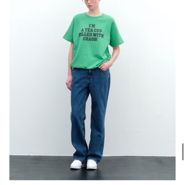 포니테일 ponytail 청바지 미디엄블루 L