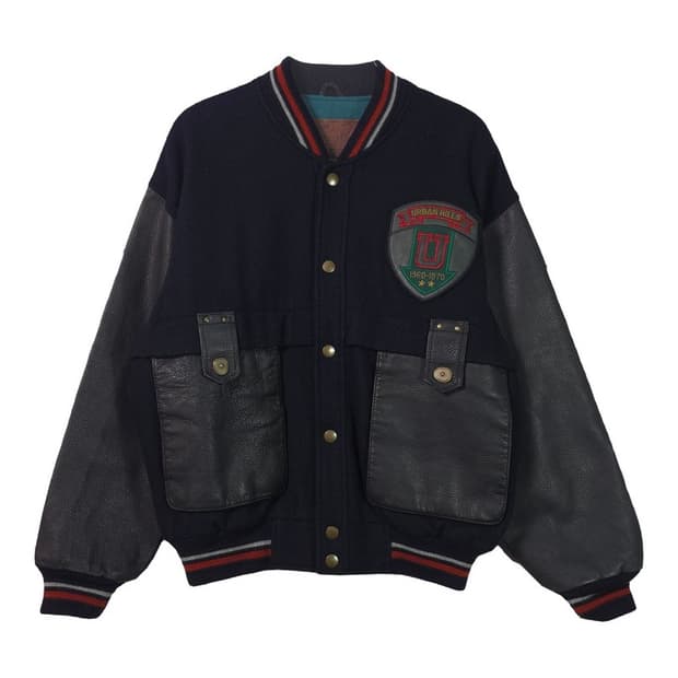 Urban Hills 울&레더 바시티 자켓 Tokyo Japan 빈티지