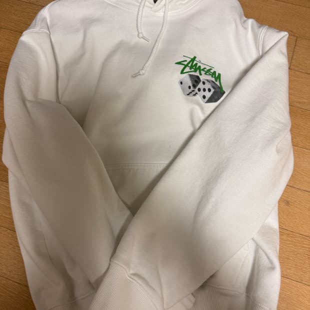 스투시 롤 더 다이스 후드 화이트