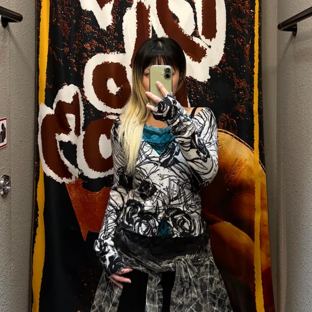 빈티지 로즈 가디건