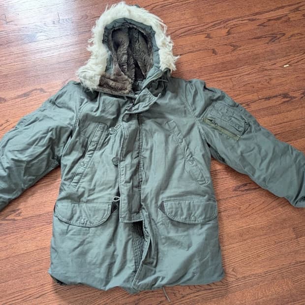 80s 미공군 납품용 그린브라이어 인더스트리 N-3B 파카 올리브그린
