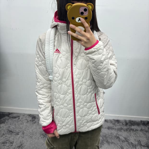 아디다스 퀄팅 다운자켓