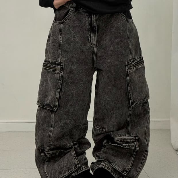 빈티지 워싱 멀티포켓 카고팬츠