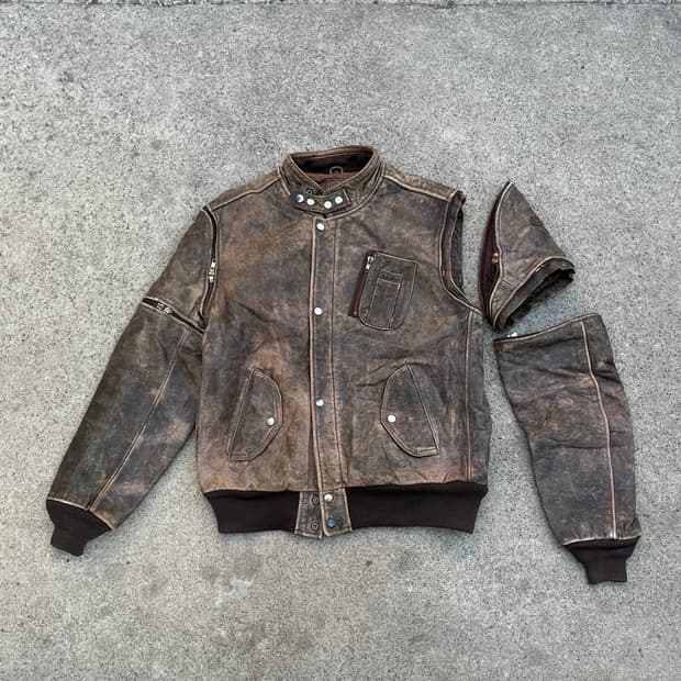 90s Hein Gericke 가죽 라이더 자켓 (100-105)