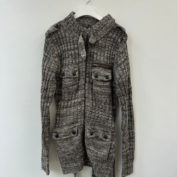 포켓니트집업 pocket knit zipup