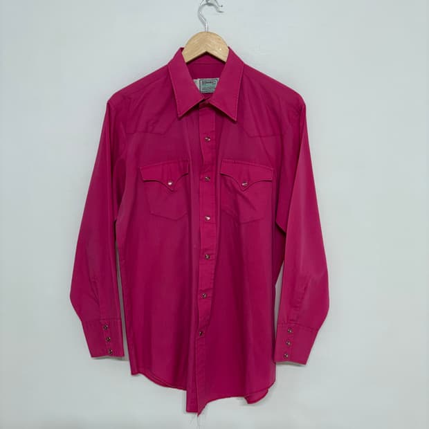 70's vtg H bar C faded Pink Western Shir