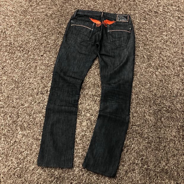 로빈스진 블랙 워싱 데님 팬츠