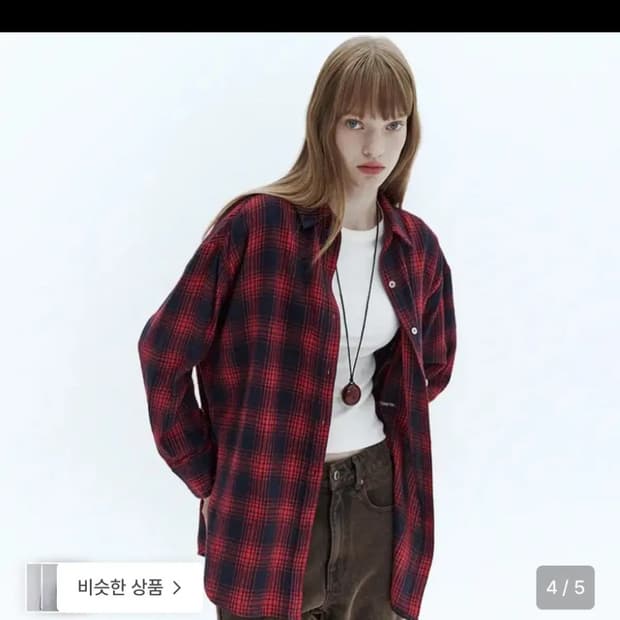 시티브리즈 노리 체크셔츠 레드