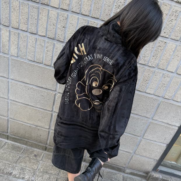 갈피 오버핏 벨루어 집업