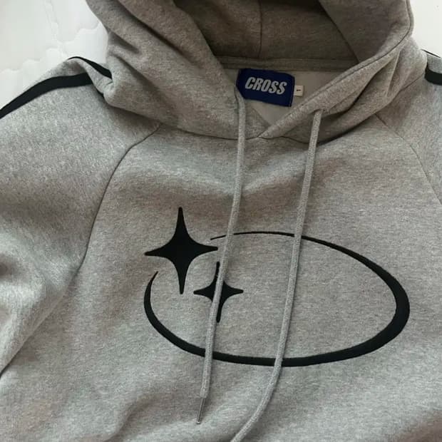 크로스드레슬리 후드티 - 그레이