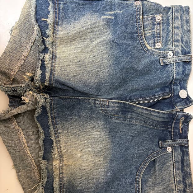 오디너리 홀리데이 프린지 레이어드 데님 쇼츠