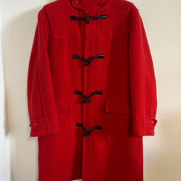 칸사이 Kansai 레드 후드 롱 더플 코트