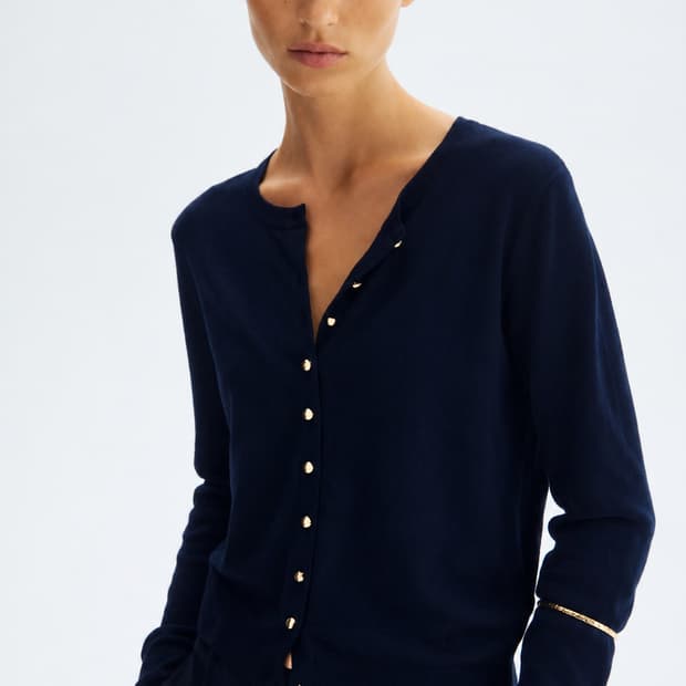 “H&M 네이비 가디건 M / 금단추 / 얇은 니트 / 새컨디션”